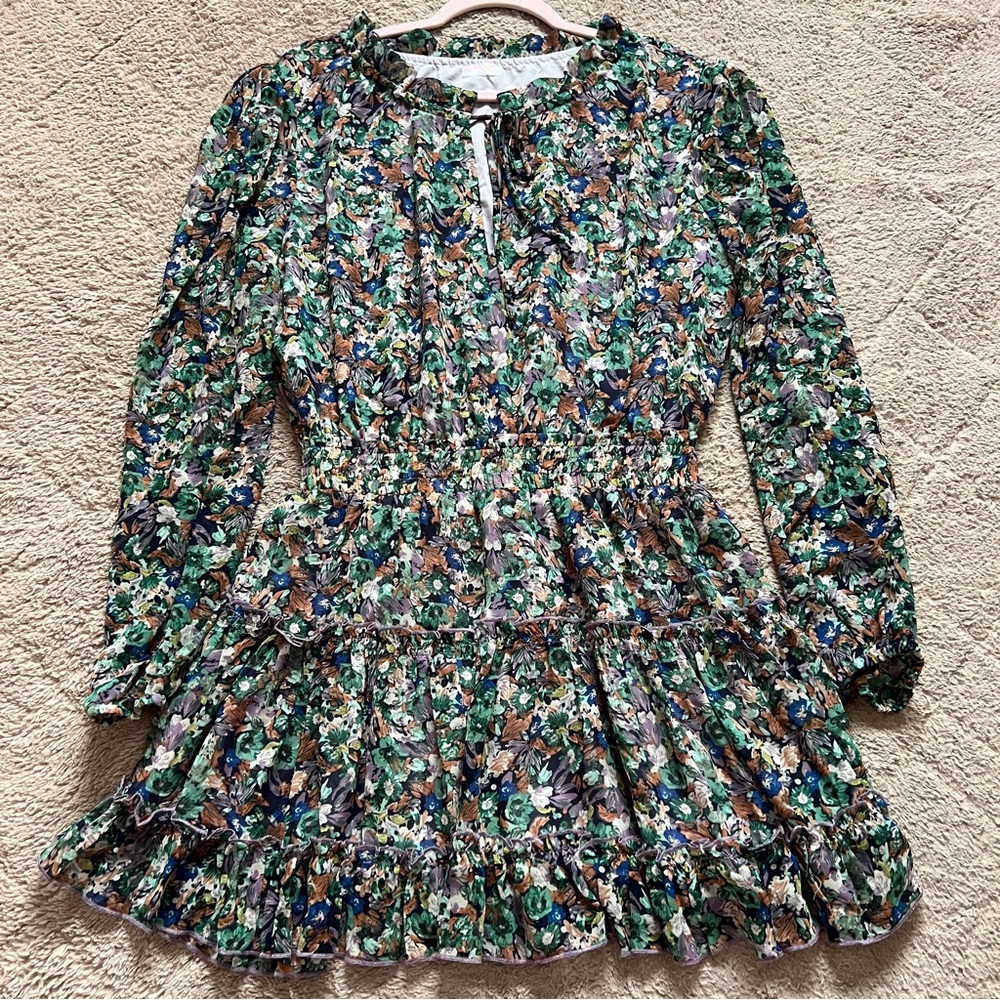 NWOT Free People Movement Floral Smocked Dress Boho Cottage Homecoming Sz S